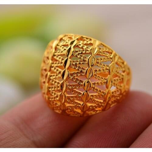 Ethiopian Ring for Women Gold Color Eretrian Big Rings Jewelry Wedding Arab African Gifts