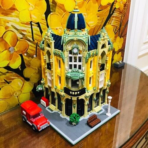 Creator Expert 4342pcs City Street View Corner Post Office MOC Model Modular Building Block Bricks Market Street Cafe Toys Gift