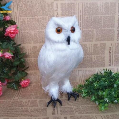 Fancytrader Vivid Simulation Owl Bird Plush Toy Lifelike Animals Flying White Birds Doll for Kids Gifts Decoration