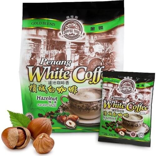 Free shipping 600g/bag Malaysia imported Penang coffee tree MyCafe hazelnut coffee four-in-one white coffee instant coffee