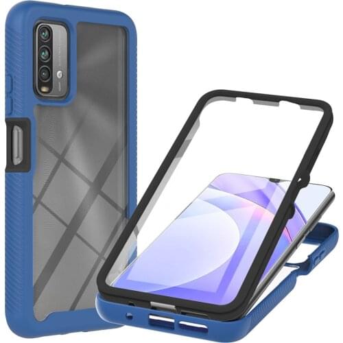 Hybrid Dual-Layer Rugged Case For Xiaomi Redmi 9T Cases Poco M3 Crystal Clear Full Body Protection Cover With Screen Protector