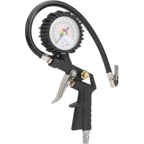 Tyre Pressure Meter Tire Pressure Gauge Digital Display Handheld Inflator Gun Aluminum Alloy Hand Operated Tool