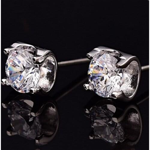 Classic White Gold Stud Earrings 0.5ct-2ct Moissanite 18k Gold Diamond Anniversary jewelry Earrings