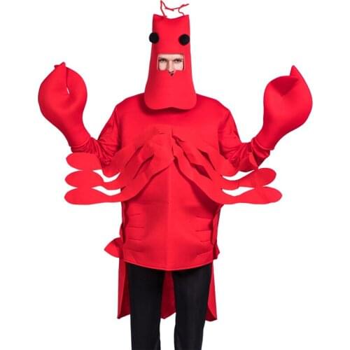 Halloween Cosplay Costume Food Funny Red Lobster Costume for Adult Costume for Pleasantly surprised Party Cute Clothing