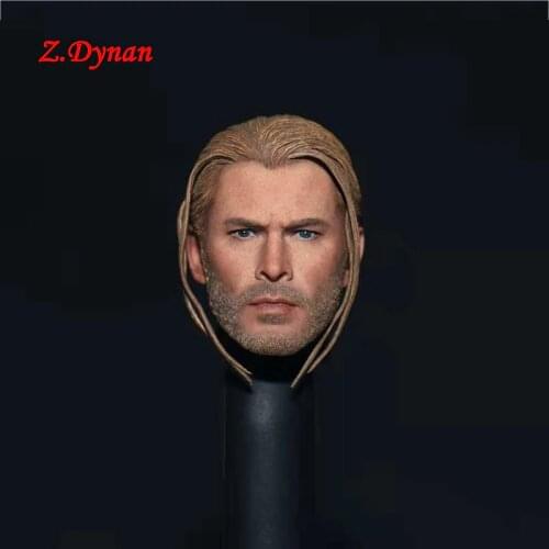 1/6 Scale Male Hero Man Boy Head Thor Braid Head Sculpt Model Toys Fit 12" Action Figure Body