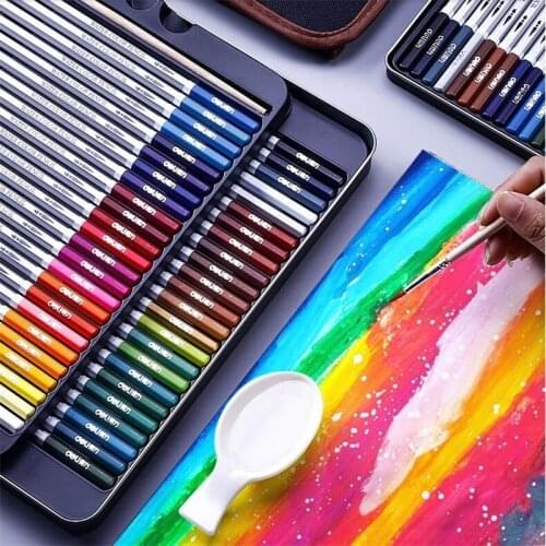 24-72 Colors Professional Watercolor Pencil Set Art Sketch Drawing Painting Pencils Gift Art School Stationery Supplies 05401