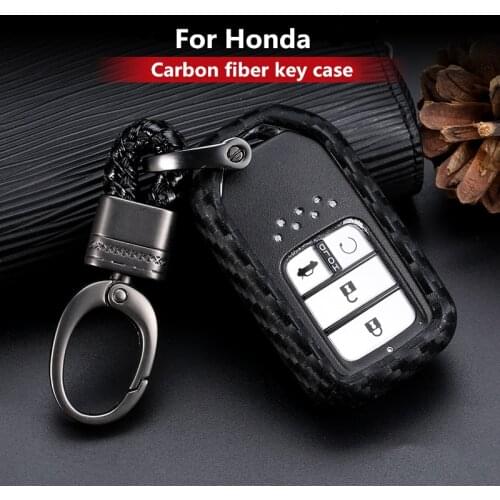2019 New Carbon Fiber Silica gel Key Cover Case For Honda Civic Accord EX EXL Crv Crz Hrv Car Shell Auto Key keychain keyring