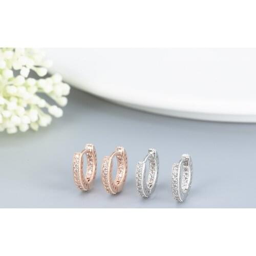 2020 New Fashion Rose Gold Earrings Womens Ring Crystal Fashion Beautiful Jewelry