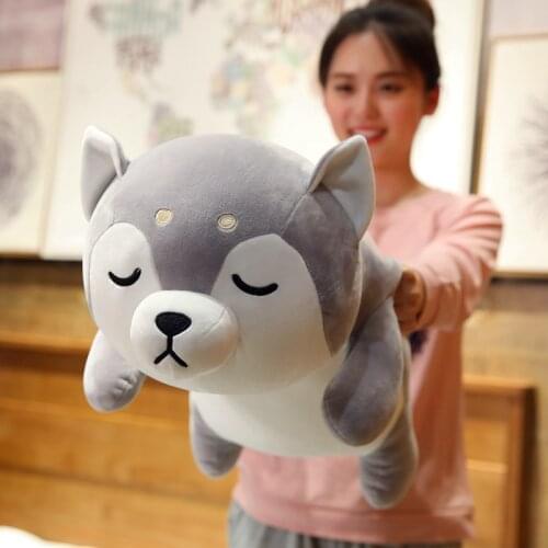New Arrival 35-75CM Cute Corgi & Shiba Inu Dog Plush Toys kawaii Lying Husky Pillow Stuffed Soft Animal Dolls Children Baby Gift