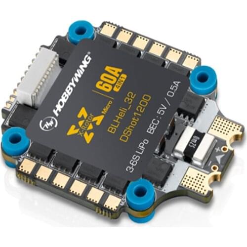 Nuevo HobbyWing XRotor Micro 60A 4in1 5V BEC Salida 3-6S Lipo BLHeli-32 DShot1200 Integrada 3-6S ESC Para DIY De Multicopter