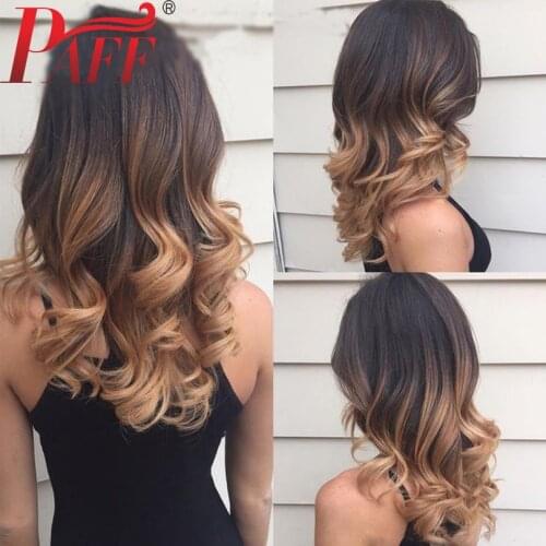 PAFF Three Color 1B/4/27 Peruvian Wig 4*4 Silk Top Body Wave Full Lace Human Hair Wigs180Density Silk Base Pre Plucked Remy Hair