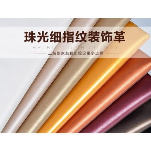 Semi-PUNon-crease pearlescen Fine fingerprint atificial leather sofa simulation leather handmade diy soft fabric hard pack 1M