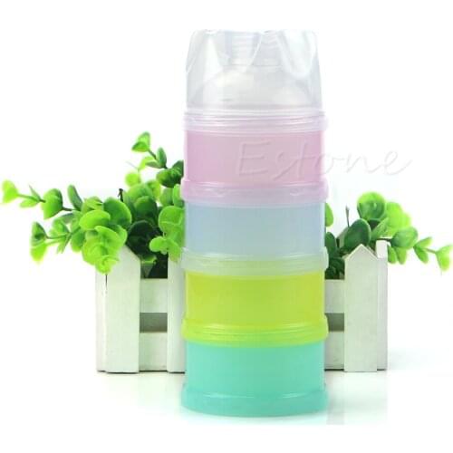 Portable 4 Layers Infant Baby Milk Powder Box Food Storage Container Travel