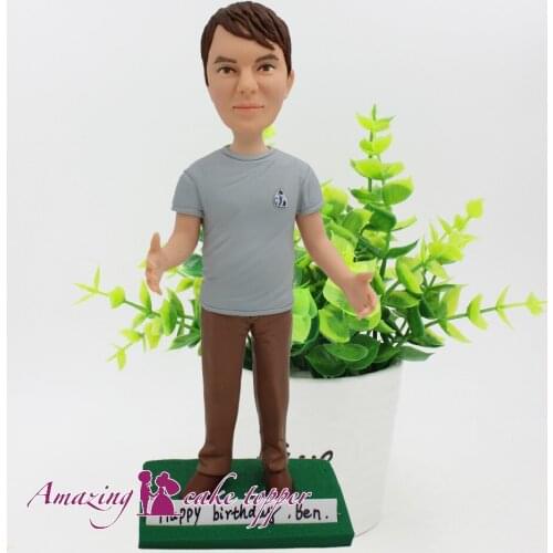 2019 AMAZING CAKE TOPPER Toys Honest and brave handsome boy Gifts Ideas Customized Figurine Valentines Day