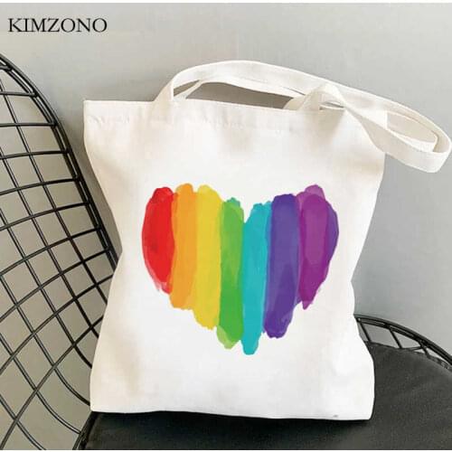 Lgbt Pride Rainbow shopping bag reusable shopper jute bag handbag bag bolsas reutilizables bolsa compra reciclaje net sacolas