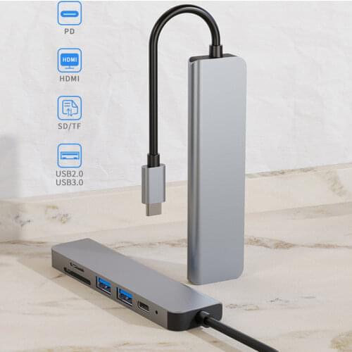 Adapter connector USB C 2.0 3.0 PC 6in1 OTG HDMI HUB Type C Adapter for Notebook port Type-c Multi Splitter Adapter USB C Hub