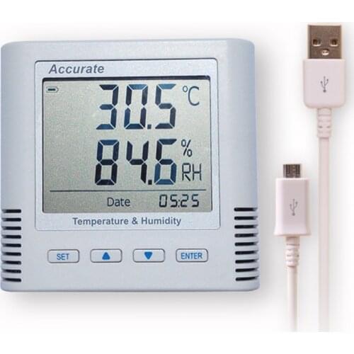 Temperature and Humidity Recorder Sensor Logger Can USB Cable To Connect PC Export Data