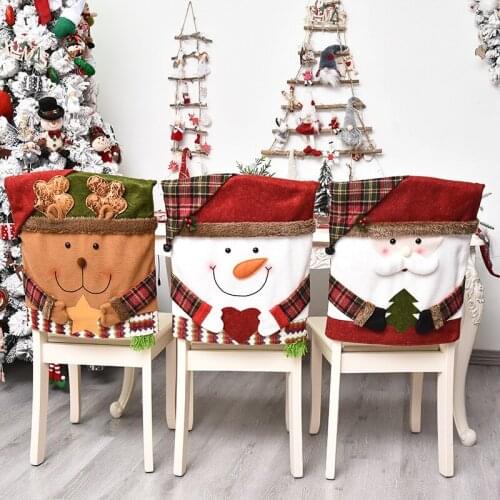 ZLAR Christmas Decoration Home Decor Chair Cover Dinning Table New Years Eve Decoration Chair Cover Fluffy Chairs For Room