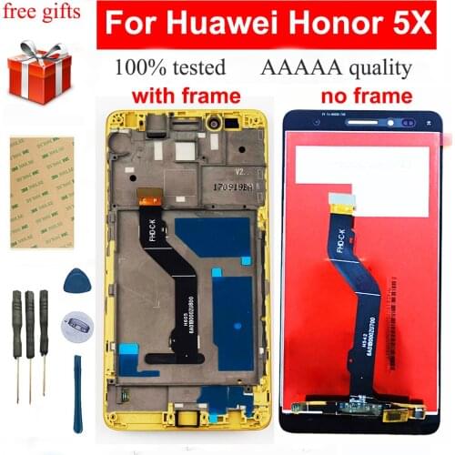 For Huawei Honor 5X LCD Touch Screen Digitizer Sensor Panel Glass LCD Display Monitor Screen Panel Module Assembly Frame +Tools