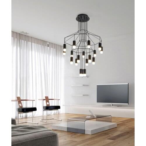 Modern Minimalist Iron Art DIY Multipoint Pendant Lamp With 5W G9 LED Bulb Living Room Bar Decorative Hanging Lighting