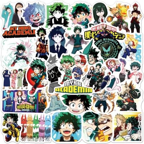 10/50/100pc NEW My Hero Academia Anime Stickers Aesthetic Laptop Skateboard Izuku Midoriya Might Boku No Hero Academia Decals
