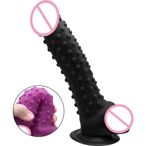Super Soft Silicone Realistic Penis Particle Friction Big Dildo with Suction Cup Sex Toys for Woman Realistic Dick Adult Dildos
