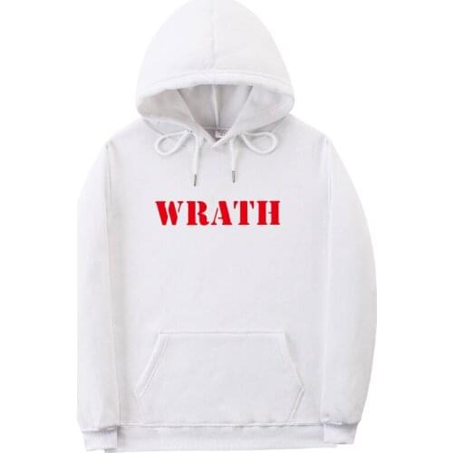 Streetwear Funny WRATH Hoodies Men/Women Fashion print couple clothes sudadera hombre Black white hoody sweatshirt