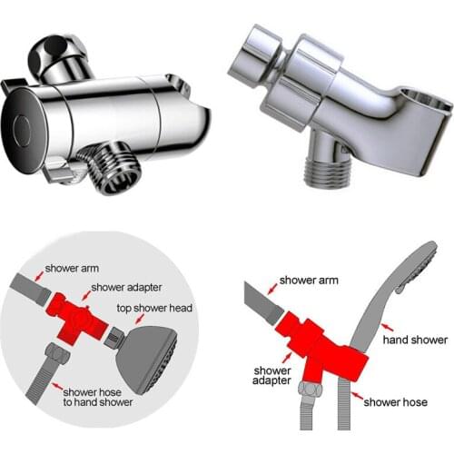 ABS Electroplated 3 Way Diverter Hose Fitting Tee T Shape Adapter Connector for Angle Valve Hose Bathroom Shower Arm Toilet