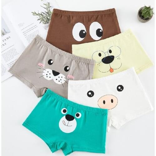 Jxmyyc 5pcs Fashion Cotton Panties Kids Underwear for Boys 3D Prientd Boy Boxer Briefs Cartoon Underpant Panty Wholesale