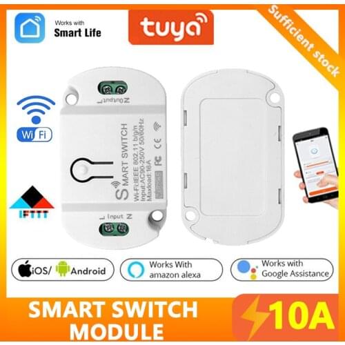 Tuya Wifi Smart Switch 10A Wireless Breaker Timer Smart Home Automation Voice Control Module Work With Alexa Google Home
