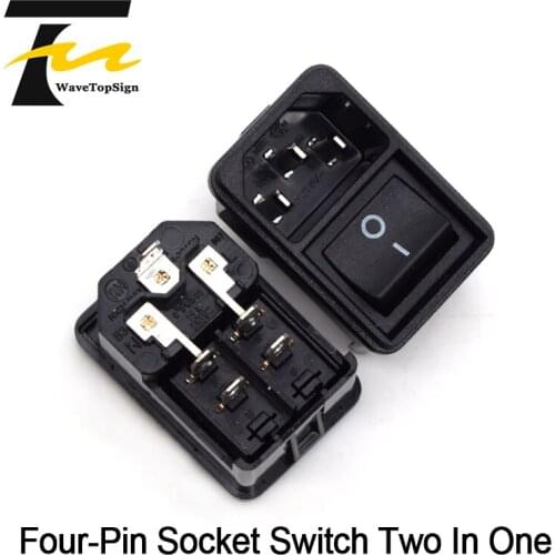 WaveTopSign 5pcs Original New 100% Import Character Socket With Four Pin Socket Two In One R-301SN(B07) 15A 250V 2.16