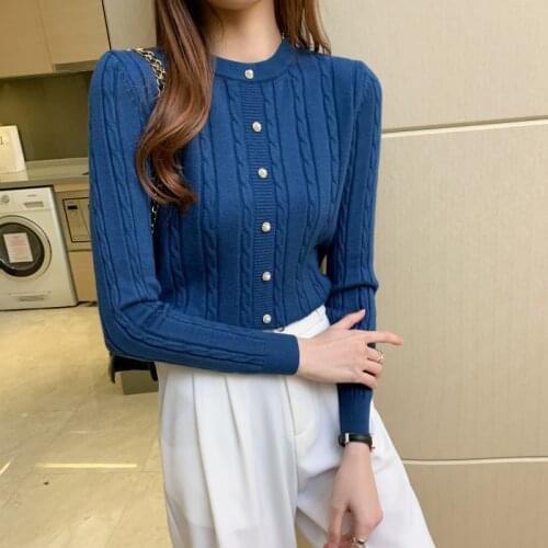 WEIHAOBANG 2021 New Autumn Women Thick Solid Knitting Sweater Ladys O Neck Long Sleeve Casual Sweater Female Slim Tops