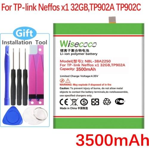 Wisecoco NBL-38A2250 Battery For TP-link Neffos x1 32GB,TP902A CellPhone In Stock High Quality +Tracking number