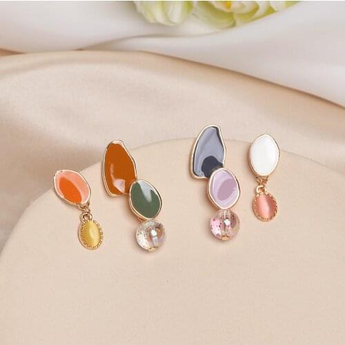 2020 Korea Geometric Drop Earrings for Women Bijoux Irregular Transparent Crystal Drop Earrings Statement Earring Jewelry Gifts