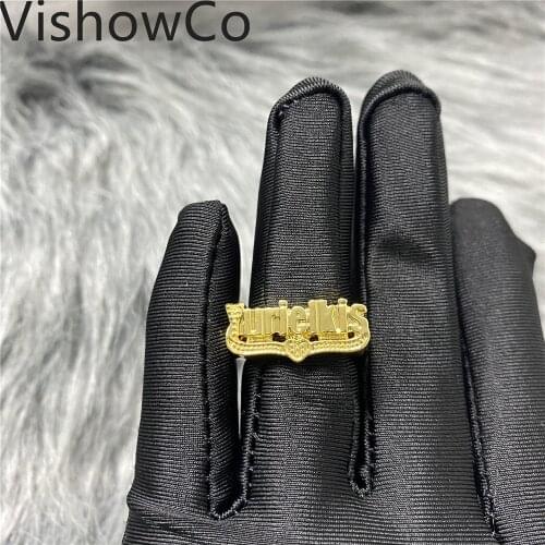 VishowCo Custom Name Rings Gold Personality Hip Hop Ring Women Fashion Punk Letter Ring Gifts