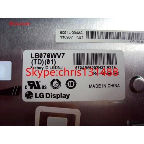 Origianl L.G 7" LCD display LB070WV7(TL)(01) LB070WV7-TL01 screen with touch panel for Kia Hyundai Car GPS navigation LCD module