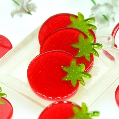 10PCS 28mm Flatback Shining Acrylic Tomato Planner|DIY Scrapbooking Crafting Fruits|Hair Bow Center Embellishments