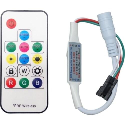 14 Key DC 5V 12V RGB Wireless Remote Mini RF LED Controller WS2812 WS2811 Color For 5050 5630 3528 LED Light Strip DC 5V - 24V
