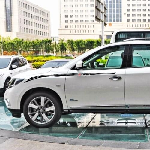 2 Pcs Gradient side stripe graphic Vinyl car sticker for nissan-Pathfinder