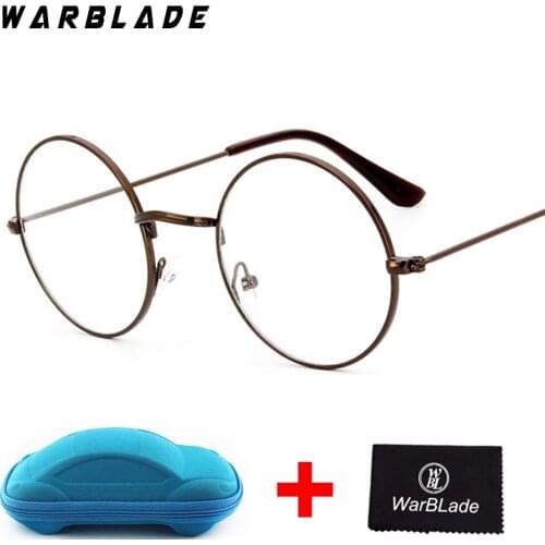 2018 Men Women Computer Gold Eyeglasses Brand Designer Round Fake Circle Glasses 0716 Clear Optical Lens Oculos with box