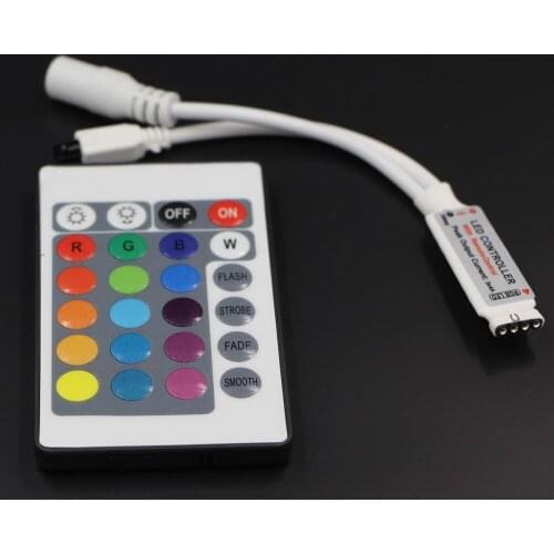 24Keys LED RGB Controller DC12V IR Remote Controller for SMD 3528 5050 RGB LED Strip Lights