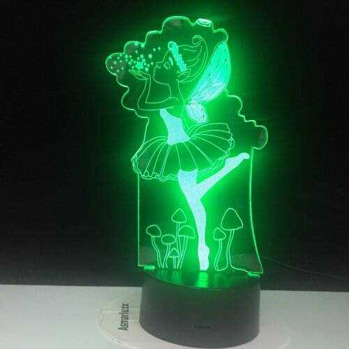 3D Illusion Lamp Ballet Girl LED USB 3D Night Lights 7 Colors Flashing Novelty LED Table lamp For Kids Bedside Decor Gift 1067