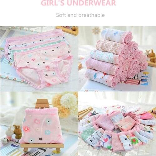 6Pc/Lot Baby Girls Cotton Underwear Kids Panties Girls Underpants Briefs Girls Children Briefs 110-160