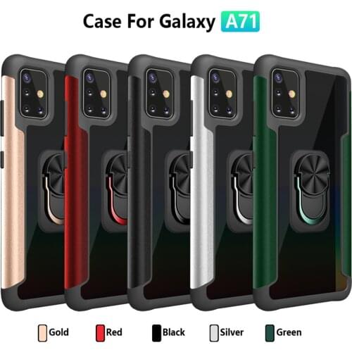 Armor Shockproof Case For Samsung Galaxy A71 A51 A21S A50 A42 Magnetic Metal Bumper Soft TPU Frame Hard PC Transpanet Back Cover