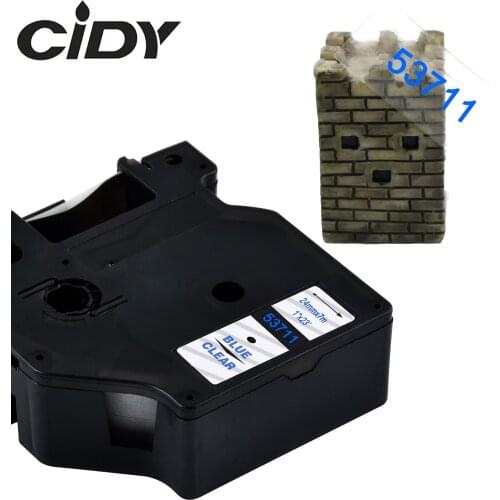 CIDY 53711 Blue on clear Compatible Dymo D1 24mm Label Tape Ribbons Cassette for Dymo Label Manager 160 280 210