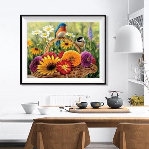 Bird Floral 5D Diamond Painting Full Drill Kits for Adults Decor Mosaic Picture Of Rhinestones Embroidery 25 x 35 cm Canvas