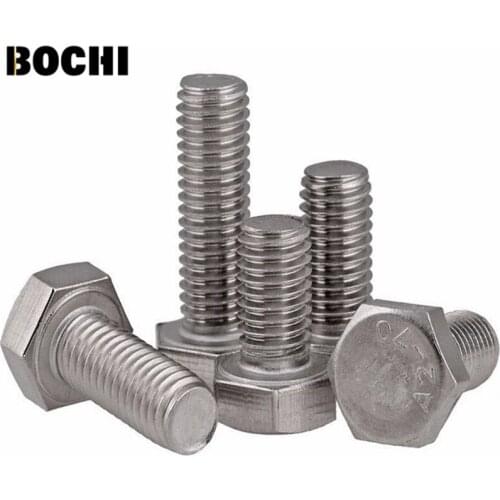 DIN933 304 stainless steel screws full thread outer hex screw M5*10-100mm screws External hex screw 304 bolt