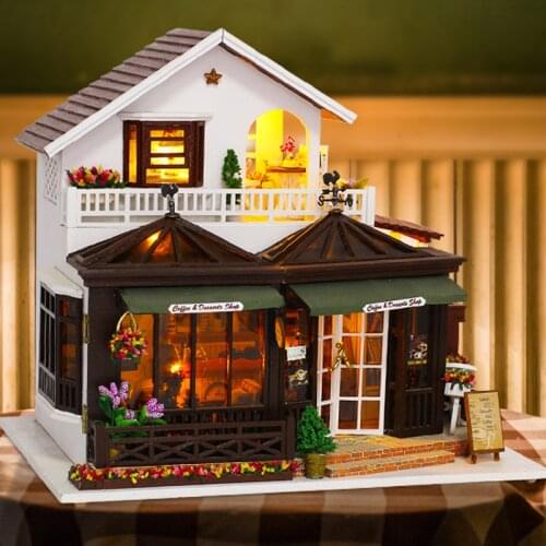 CUTEBEE DIY Dollhouse Wooden doll Houses Miniature Doll House Furniture Kit Casa Music Led Toys for Children Birthday Gift K21
