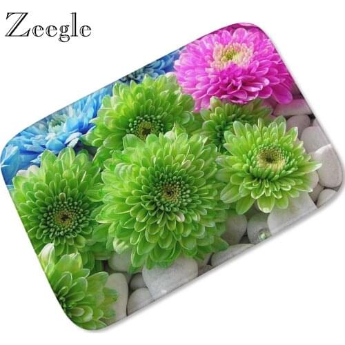 Plant Printed Welcome Entrance Mats Flannel Absorbent Bathroom Floor Mats Doormat Non Slip Kitchen Area Rug Bedroom Carpets