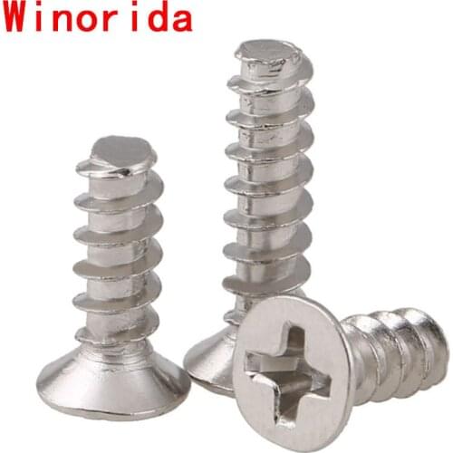 GuHua Cross Countersunk Flat Head Flat End Self Tapping Screws KB Philips Tapping Flat Tail Mini Screws M1.4M1.7M2M2.3 1000Pcs